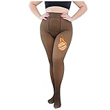 Damen Strumpfhosen Winter Plus Size Warme Strumpfhose Fleece Gefüttert Thermo Große Größen Stretch Blickdicht Pantyhose Thermostrumpfhose Perfekt für Mollige Frauen, Einheitsgröße, Schwarz