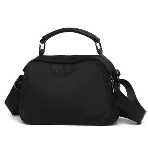 Image of Eslcorri Lightweight Nylon Crossbody Bag for Women, 3 Pocket Casual Shoulder Purse with Adjustable Strap for Travel Daily Use | Well-organized