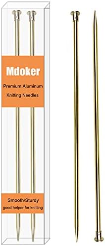 Mdoker 13.8 Inch Aluminum Knitting Needles,Colored Straight Single Pointed Metal Sweater Knitting Needle for DIY Knitting Projects,Size US 8(5mm)