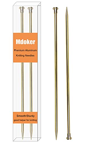 Mdoker 13.8 Inch Aluminum Knitting Needles,Colored Straight Single Pointed Metal Sweater Knitting Needle For Diy Knitting Projects,Size Us 8(5Mm) #TOP3