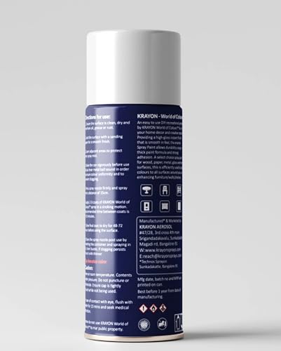 Image of BANNA Krayon Ivory Acrylic Spray Paint 400 ml | Quick Dry Rust-Resistant Multi Surface Aerosol Spray Paint for Metal, Wood, Plastic, Glass, Furniture & DIY Projects