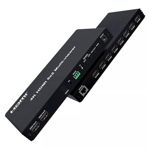 Image of 4K 60Hz 8x2 HDMI Multi-viewer 8 in 2 Out Multiviewer HDMI Quad Screen 4x1 6x1 8x1 Seamless Switcher 8 Channel Video Multiplexer (HDMI 8x2 Multi-Viewer)