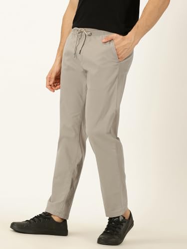 Image of Thomas Scott Men's | Solid | Light Weight | Breathable Fabric | Elasticated Waist | Mid Rise | Regular Fit | Cotton Blend | Drawstring | Chino Trouser | Pants