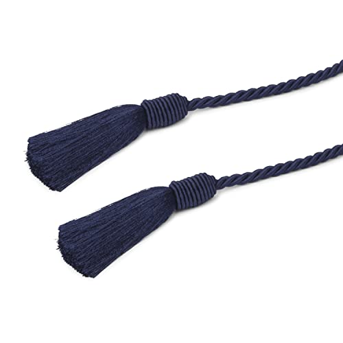 Image of 4 Pack Curtain Tiebacks Handmade Decorative Curtain Holdbacks Rope with Tassel - Blue
