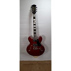 Guitare électrique Jazz holow body Rouge - Les Beatles, Paul McCartney, John Lennon, RIngo Starr, George Harrison