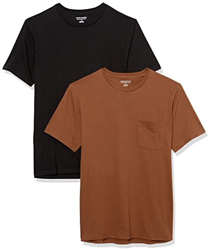 Image of Amazon Essentials Men's Short-Sleeve Crewneck Pocket T-Shirts, Pack of 2