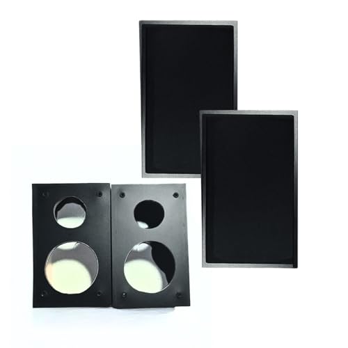 Image of Professional 4-Inch Speaker Cabinet Box, Black Empty Enclosure with Dual Circular Cutouts, Surround Sound System Cabinet (Pack of 2)