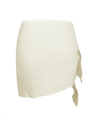 Image of ZAFUL Women's Sarong Coverups Beach Wrap Sheer Bikini Cover Up Mini Skirt | Wraps Swimwear, Cover Ups for Swimwear, Multi-Wear, Texture, Floral