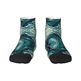 ZISHAK Bright Aqua Blue Adult Sports Socks,No-Heel Casual Socks,Sailor Socks For Comfort And Style