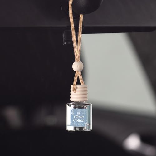 Image of C&E Craft Co Hanging Car Air Freshener Diffuser 2 Pack, Long Lasting Fragrance Oil Car Freshener, Glass Bottle Auto Air Freshener, Made in USA (Clean Cotton)