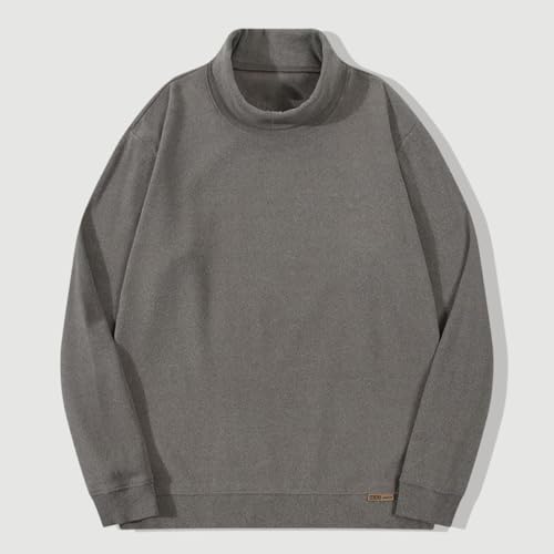Akklian Men’s Casual Cotton Mock Turtleneck Pullover Sweaters Long Sleeve Knit Super-Soft Sweater Classic Solid Undershirt2