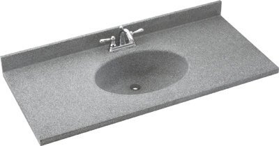 SwanCH02237.011 Chesapeake Solid Surface Single-Bowl Vanity Top, 37-in L X 22-in H X 6.125-in H, Tahiti White