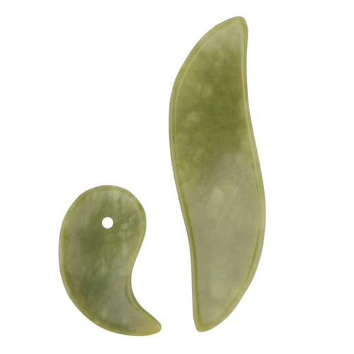 CALLARON 2piezas Tabla De Raspado Gua Sha Masaje Facial Jade Tablas Tradicionales Aceite Esencial