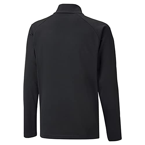 PUMA unisex child 1/4 TeamLIGA 1 4 Zip Top, Puma Black-puma White, Large US2