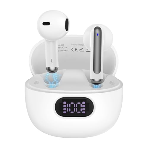 Wireless Earbuds Bluetooth Ear Buds for iPhone 17 16 Pro Max 16e 16 Plus 16 15 Pro Max 15, V5.3 48H Wireless Headphones with LED Display Charging Case IPX7 Waterproof Earphones for Samsung A16 A36 S25