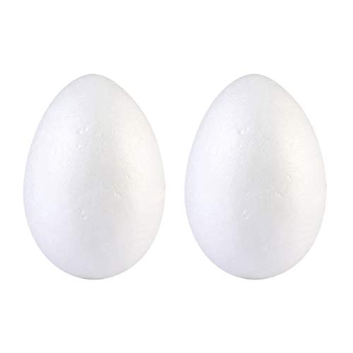 VALICLUD 2pcs White Foam Egg Shape Balls Craft Egg Shapes Easter Foam Eggs Smooth Painting Egg Kids DIY Easter Arts Crafts 20cm