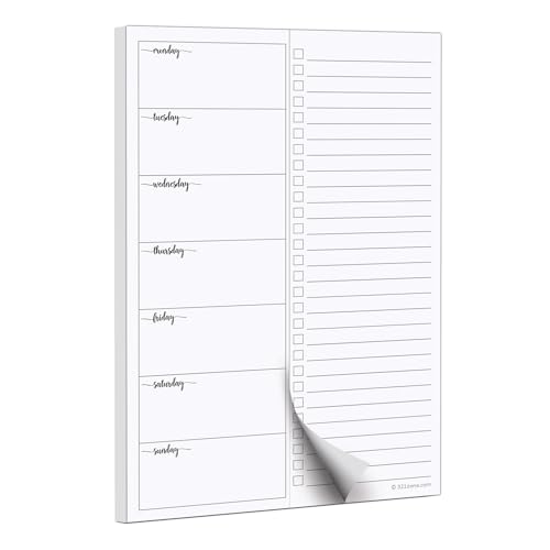 321done weekly plan with checklist notepad  50 sheets 55x85 small  made in usa - two column minimalist to-do planning memo pad simple planner schedule inserts monday start