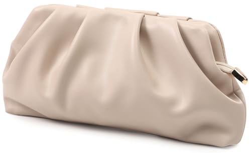 Image of Evening Bag for Women Ruched Clutch Purse Detachable Metal Chain Crossbody Bag