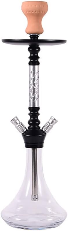 UIOUKL Cachimba árabe de aleación de doble tubo mediano, cachimba personal para el hogar, juego de cachimba Shisha de 60cm con accesorios de Shisha, regalos de cachimba de mano para novio, padre, mari