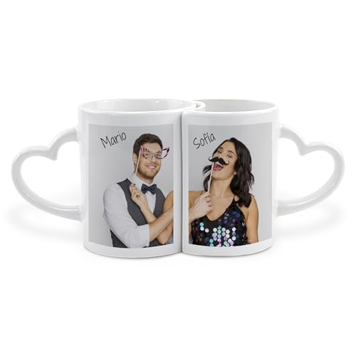 LolaPix Tazas originales para regalar. Taza personalizada con foto y texto. Juego tazas de cafe. Tazas de cafe originales. Regalos para parejas. Tazas desayuno. Taza Cerámica. Tazas pareja