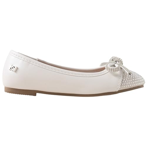 bebe Girls' Ballet Flats - Sparkly Ballet Shoes for Girls with Glitter and Rhinestone Bow, Girl's Shoe for Toddler/Little Kid/Big Kid2