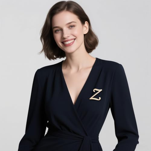 Image of Initial Letter Brooch Pin Pearl Letter Brooches Golden Pins Accessories Jewelry Birthday Chrisrmas Gift for Women