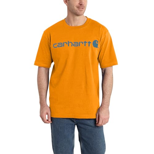 Carhartt T-Shirt Coupe Décontractée avec Logo Imprimé en Coton Lourd