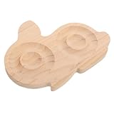 ROMISBABA ウサギのビーズトレイ スナック ジュエリーホルダー パン ボウル ラック 立つ キャディー ボトル 化粧引き出しオーガナイザー 主催者 ジュエリートレイオーガナイザー 小物皿 木製