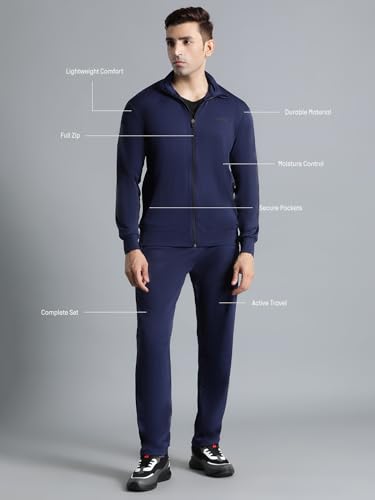 Image of hummel Promo Men's All weather Regular Fit Track Suit with Zipper and Pockets Comfortable Breathable Stretchable Soft Fabric For Everyday Use Ideal for Gym Training or Running Loungwear