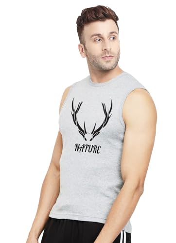 Image of Men's Sleeveless T-Shirt - 100% Pure Cotton, Nature Print - Comfortable Breathable Gym Tank Top
