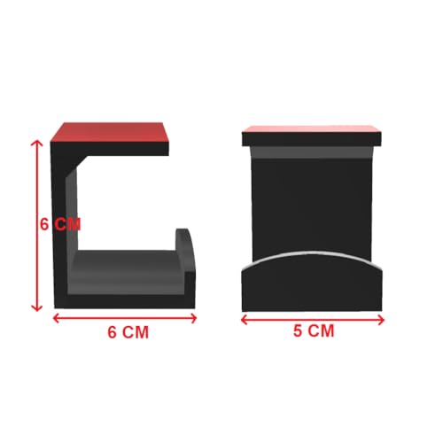 Image of Self-Adhesive Under-Desk Headphone & Headset Stand | Sleek Black Desk Organizer for Home, Office & Gaming Setups