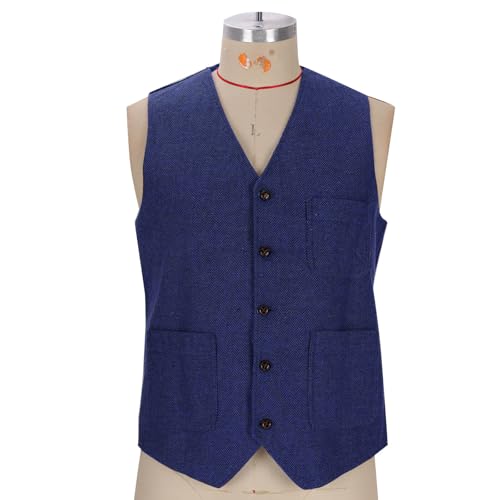 Formal Vest For Men Tweed Business Casual Prom Dress Tweed Vests Wedding Suits Work Button Waistcoats With Pockets2