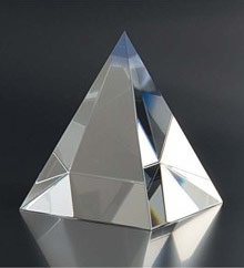 Clear Crystal Pyramid 2 3/4" Tall