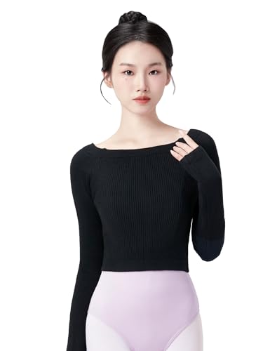 Phoeswan Ballet Sweater for Girls & Women, Ballet Warm up Dance Sweater, Ballet Wrap Pullover Sweaters for Leotards