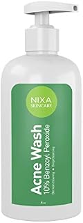 Nixa Skincare 10% Benzoyl Peroxide Wash - Acne Treatment, Face and Body Cleanser