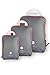 NORDKAMM Packtaschen mit Kompression, Koffer-Organizer, grau, Set M-L-XL