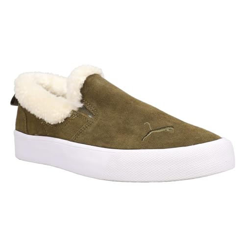 PUMA Womens Bari Comfort Shearling Slip On Sneakers Shoes Casual - Green2