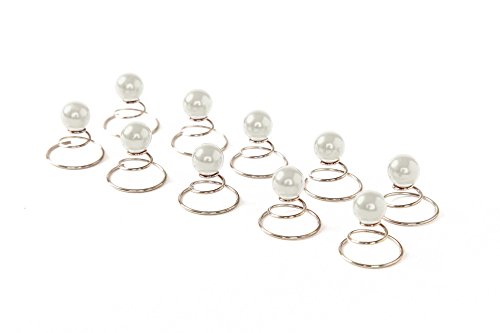 10 x Perlen Curlies - Haarschmuck Brauthaarschmuck - Set 8mm - Weiss Cover