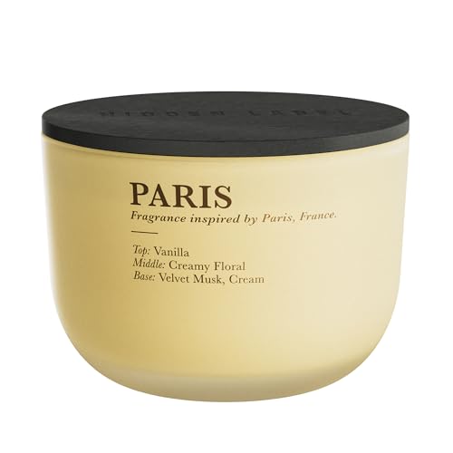 Hidden Label Vanilla Cream Home Scented Candles, Large 3 Wick Natural Soy Candles, 16oz