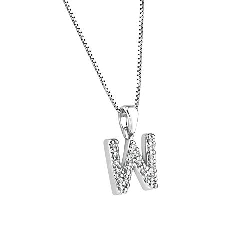 Diamond Wish 14k White Gold A to Z Diamond Initial Pendant Necklace (1/10cttw) with 18-inch chain2
