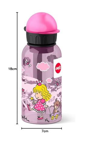 Emsa Kinder-Trinkflasche 518122 | 400 ml | Kids Princess | Sicherheitsverschluss | 100 % dicht | BPA frei | hygienisch | Tritan, 1 Stück (1er Pack), Prinzessin