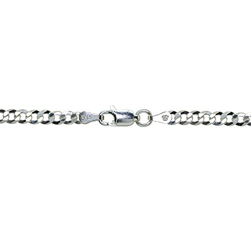 Sterling Silver Italian 3.5mm Diamond-Cut Cuban Curb Link Chain Necklace for Men Women2