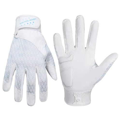 Image of HANDLANDY Baseball Batting Gloves for Adult Youth, Grip Breathable Softball Batting Gloves Fit Men Kids Boys Girls