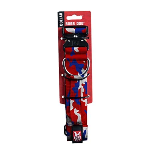 The Boss Dog Collar 7 Boss Dog Tactical Red, White & Blue Camo Collar 2