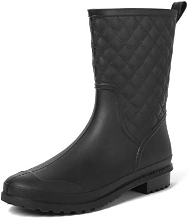 Womens Block Heel Rain Boots Fashion Rain Shoes