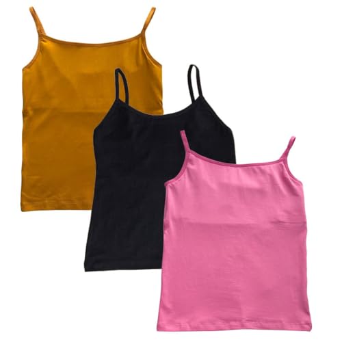Image of Adira | Cotton Camisole for Beginners | Beginners Cami for Puberty | Flat Padding for Nipple Coverage | Confidence for School & Home | Soft Stretchy Cotton | Pack of 3