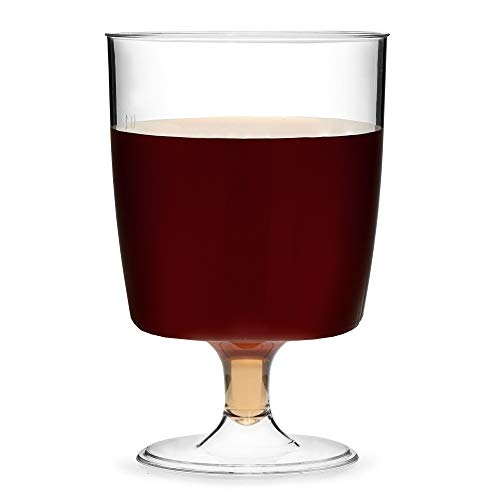 Copas de vino desechables de una pieza, 150 ml, juego de 10 copas de vino de plástico