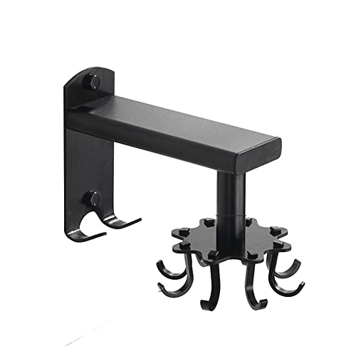 LUPATDY Lot de 2 crochets pour ustensiles de cuisine, crochet rotatif à 360 ° avec 8 crochets, fixation sans perçage, barre à crochets de cuisine pour cuisine, salle de bain, rangement suspendu Cover
