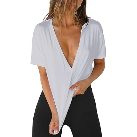 T-shirt femme décolleté blanc Generic Cover