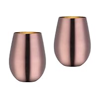 2 Weingläser Aus Edelstahl Goldfarben – Stiellos, Robust, Perfekt Für Camping & Outdoor